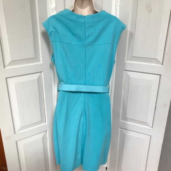 Tyler Boe Sleeveless Turquoise Belted Dress - Picture 13 of 15